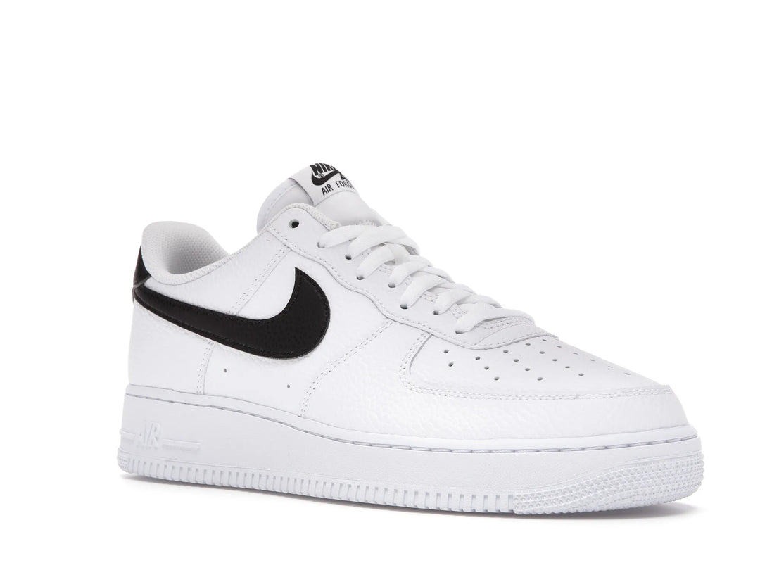 Nike Air Force 1 Low '07 White Black Pebbled Leather - solemarket.cz